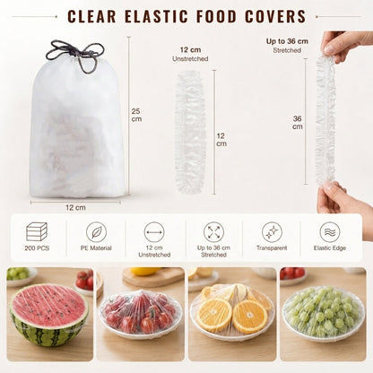 🥳2026 HOT SALE🥳💞50K+ SOLD! 🍽️✨ 50% OFF! Stretch Food Covers – elastic clear seal fits bowls & plates in seconds. Durable PE, reusable & keeps leftovers fresh! 🛡️✅