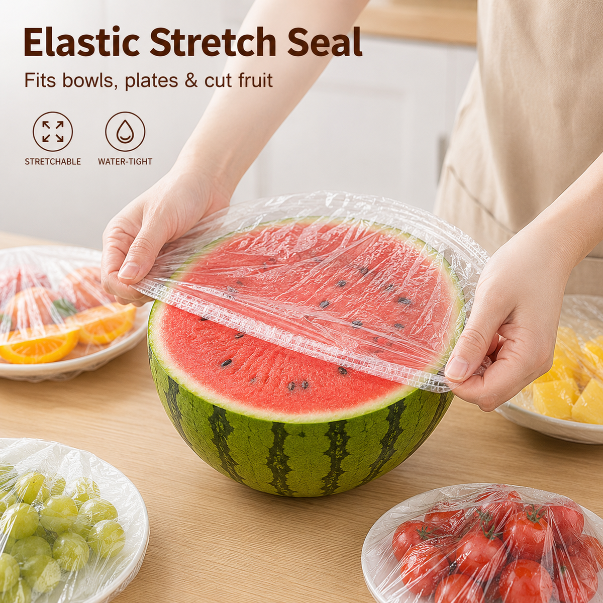 🥳2026 HOT SALE🥳💞50K+ SOLD! 🍽️✨ 50% OFF! Stretch Food Covers – elastic clear seal fits bowls & plates in seconds. Durable PE, reusable & keeps leftovers fresh! 🛡️✅
