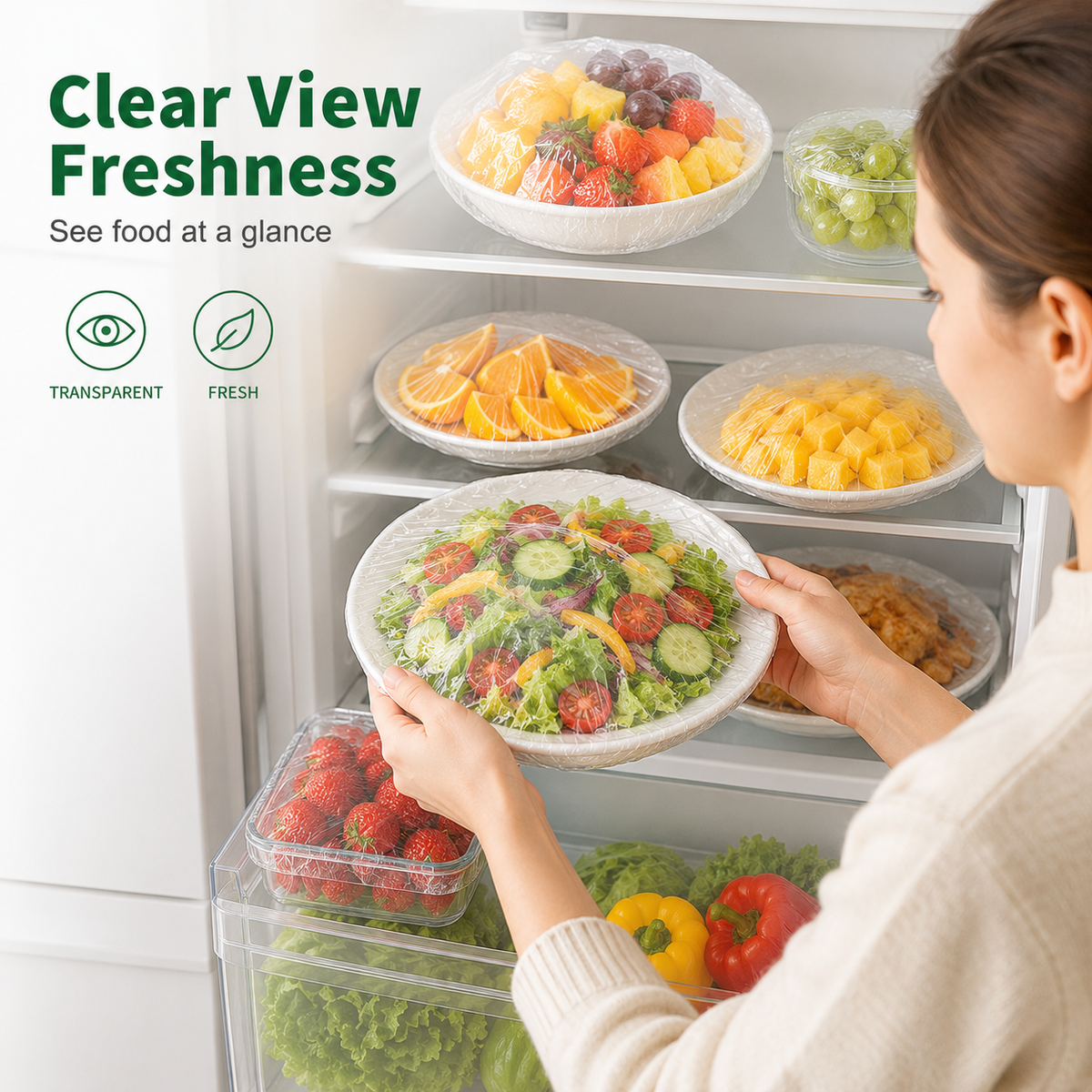 🥳2026 HOT SALE🥳💞50K+ SOLD! 🍽️✨ 50% OFF! Stretch Food Covers – elastic clear seal fits bowls & plates in seconds. Durable PE, reusable & keeps leftovers fresh! 🛡️✅
