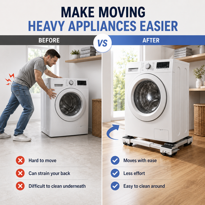 🏆 LIMITED-TIME 50% OFF! 🏠 Shift Heavy Units in Seconds, Zero Floor Damage. Adjustable Length, Non‑Slip Mats.
