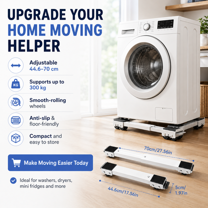 🏆 LIMITED-TIME 50% OFF! 🏠 Shift Heavy Units in Seconds, Zero Floor Damage. Adjustable Length, Non‑Slip Mats.