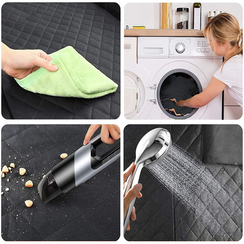 Waterproof dog car seat cover, black and orange - product image 4