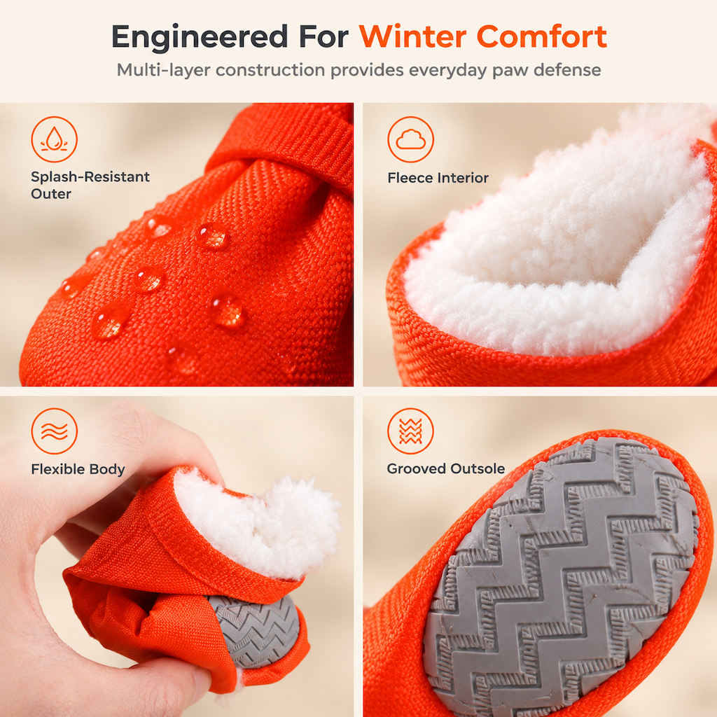 Insulated Dog Boots with Non-Slip Soles – product image