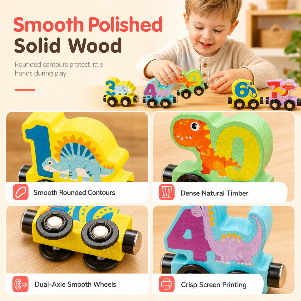 🖤Black Friday Hot Sale 50% OFF♟️Montessori Magnetic Wooden Number Train, Early Learning Counting Toy, Perfect Gift for Toddlers Boys Girls🚂