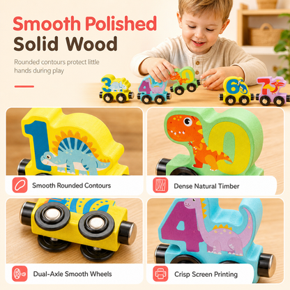 🖤Black Friday Hot Sale 50% OFF♟️Montessori Magnetic Wooden Number Train, Early Learning Counting Toy, Perfect Gift for Toddlers Boys Girls🚂