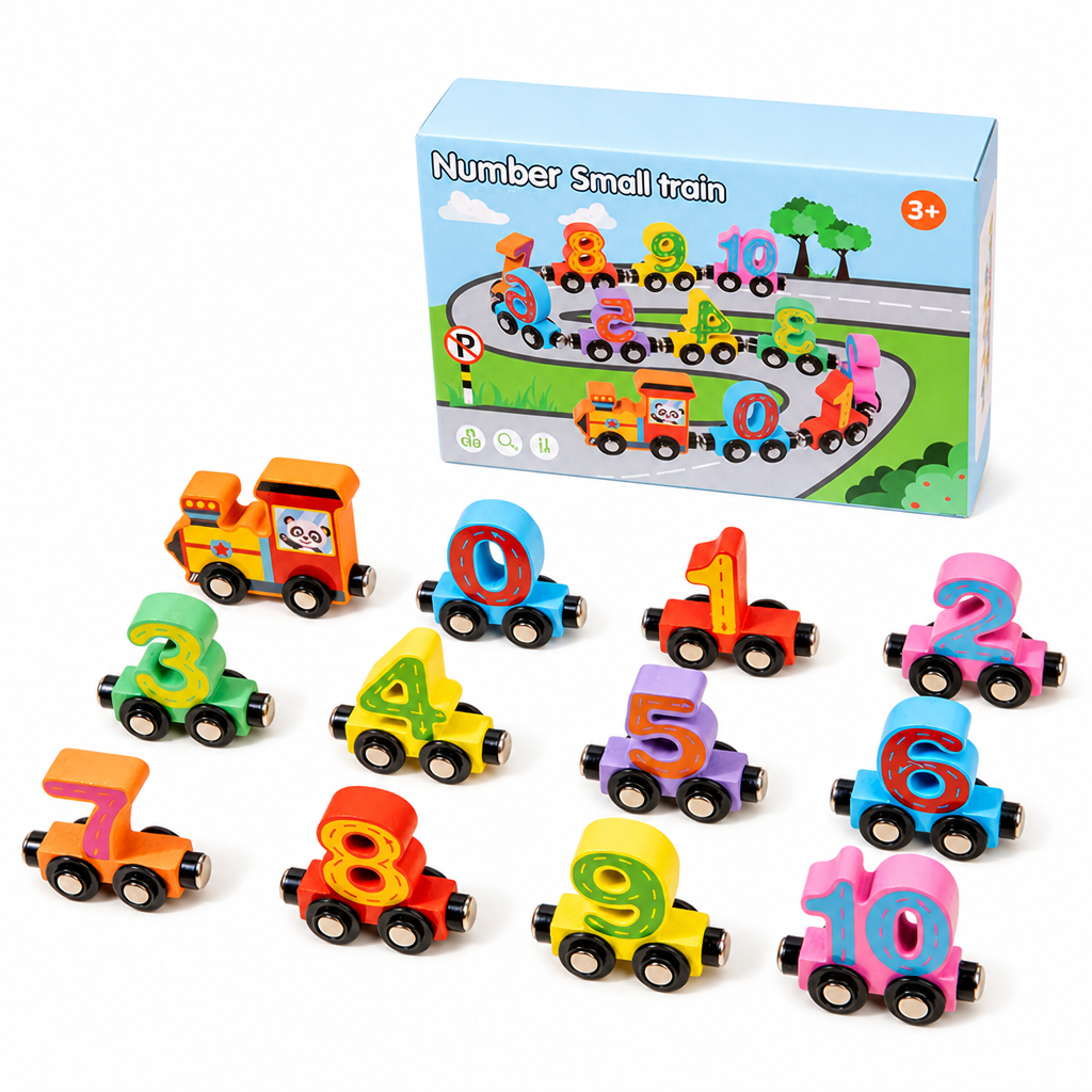 🖤Black Friday Hot Sale 50% OFF♟️Montessori Magnetic Wooden Number Train, Early Learning Counting Toy, Perfect Gift for Toddlers Boys Girls🚂